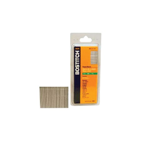 Bostitch Collated Finishing Nail, Steel, Coated Finish, Straight SB16-2.5-1M